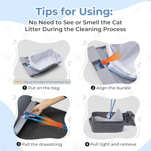 Image of 120 Pack Cat Litter Bags Liners for Neakas M1 and Pet Pivot Autoscooper 11 /12 Open-Top Self-Cleaning Cat Litter Box, Heavy Duty 3 Mil Drawstring Leak-Proof Replaced Waste Bags, 27.17 inch x 13 inch (120)