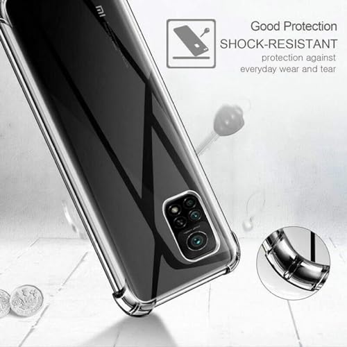 Image of BOXXO Flexible Back Cover for Mi 10T Pro 5G | Back Cover Transparent Clear Shockproof Case Four Corner Protection | Slim Protective Mobile Phone Cover for Mi 10T Pro 5G