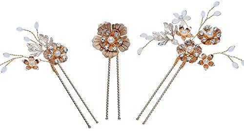 Amazon Longwu ヘッドドレス 三点セット ヘアピン コーム 手作り 桜 和風 ブライダル ウェディング 髪飾り 水晶 ヘアアクセサリー ビジュー 花嫁 髪留め ジュエリー アクセサリー 結婚式 パーティー 披露宴 ピン コーム 通販