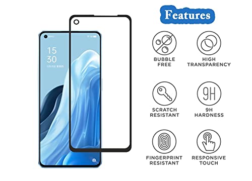 Image of Screen Protector for Oppo Reno 7 5G (Black) Tempered Glass Edge-to-Edge 6D Screen Guard With Installation Kit