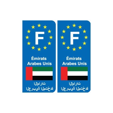 F Europe Émirats arabes unis autocollant plaque - Angles : droits
