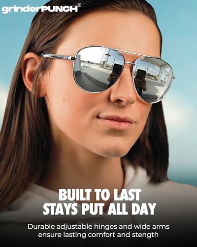 Image of grinderPUNCH XL XXL Aviator Sunglasses Men Big Head Oversized Polarized