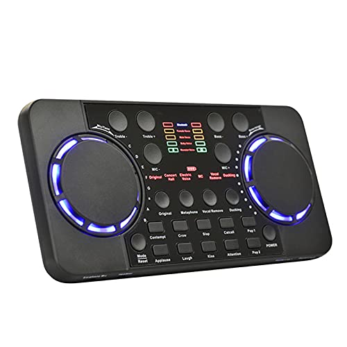 DABENXIANG Table de mixage audio professionnel, carte son portable, Bluetooth 4.0 Live Sound Board, mélangeur de connexion pour studio de diffusion en direct, processeur de réduction du bruit