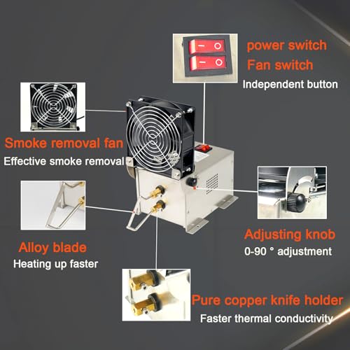 Electric Rope Cutter Hot Knife Thermal Cutting Tool for Fabric Nylon Webbing Belting Ribbon - Seatld Hot Wire Cutting Tool (60W Seat-type rope cutter with fan)