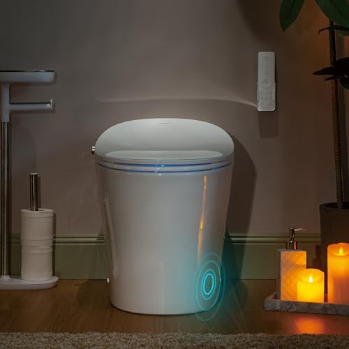WOODBRIDGE Smart Toilet with Auto Open/Close Lid, Foot Sensor Operation,Dual Auto Flush, Heated Seat, Power Outage Flush,Hygienic Wash,Night Light,LT610