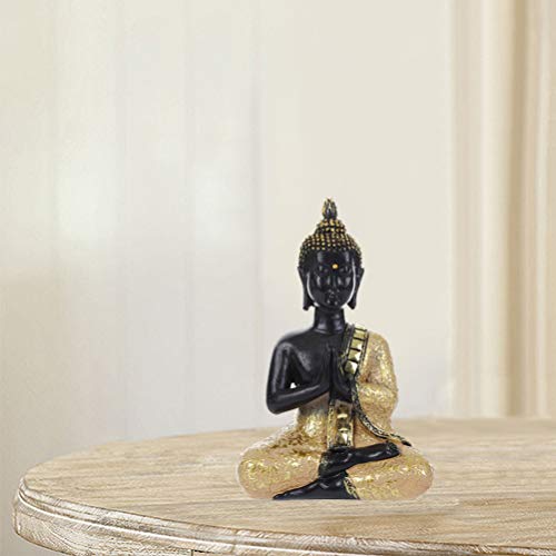 BESPORTBLE Estatueta de Buda Indiano Meditação Em Resina Escultura de Buda Sentado Feito à Mão Ornam