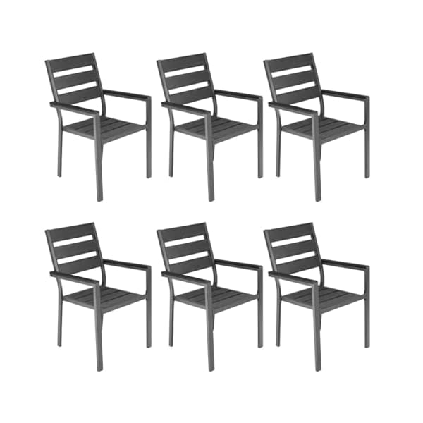 ALEOS Gartenstuhl Milos 6er-Set Anthrazit