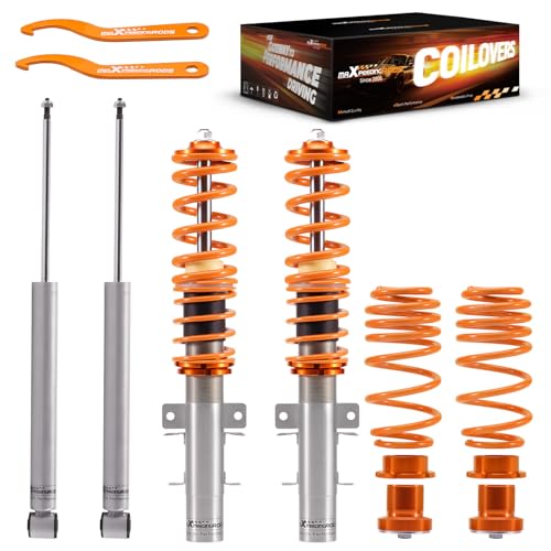 maXpeedingrods Kit de suspension fileté à double tube réglable en hauteur pour VW Polo V 6R 6C 2009 - Hayon pour Audi A1 8X1, 8XK 2010-2018 - Kit de rabaissement