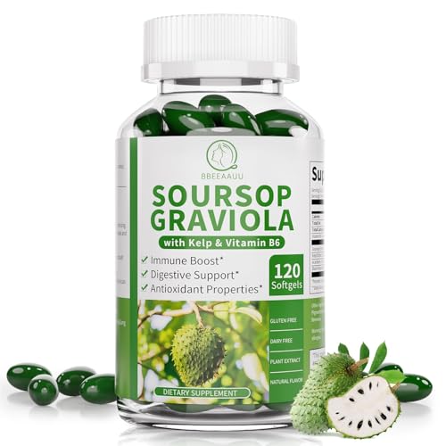 BBEEAAUU Soursop Graviola Capsules with Kelp, for Cell Regeneration, Enhances Immunity, Digestive...