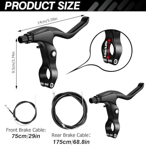 image for Qcdou Bike Brakes Set,Front and Rear C Bicycle Brake,Complete Universa
