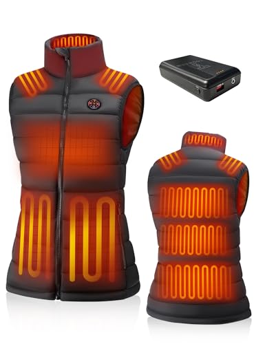 Image of Women's Heated Vest with Battery Pack Included 16000mAh /7.4V | 15-Zone Winter Warm Heating Vests with Detachable Hood