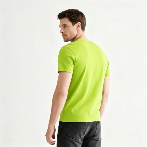 Image of ORJ 2 Pack Men t Shirts Crew Neck Short Sleeve Men's Undershirt Plain Polyester tee Bulk Stretch Soft Tees