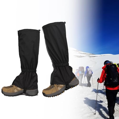 Polainas Impermeable,Senderismo Gaiters Polainas,Polainas de Nieve,Polainas Montaña,Leggings de Nieve,Polainas Trekking,para Esquí Aire Libre Viaje,Polainas Impermeable de Senderismo,1 Par,Negro