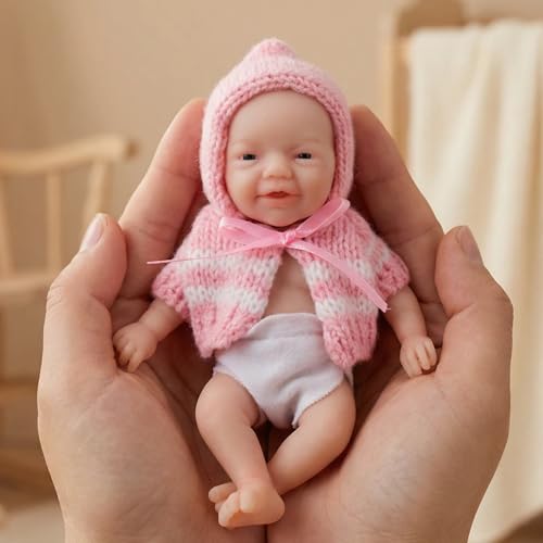 Muñeca Reborn Bebé Silicona Mini 15 cm Realista miniatura 1