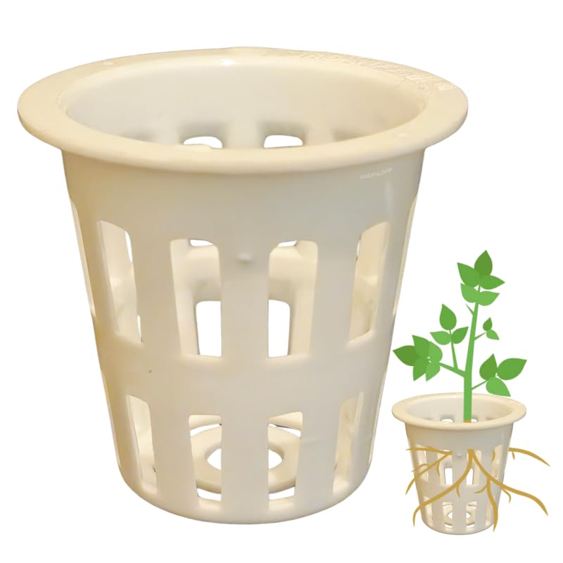 Image of GREENLOOP Netpots | Wide Stronger Lip | Reusable Net Cups 2 inch for Hydroponics | Aquaponics | Virgin Plastic, Lead Free | White | Pack of 10