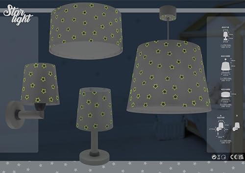 Dalber Lámpara Plafón Techo Infantil Estrellas Blanco E27 de doble luz para máximo confort visual 7