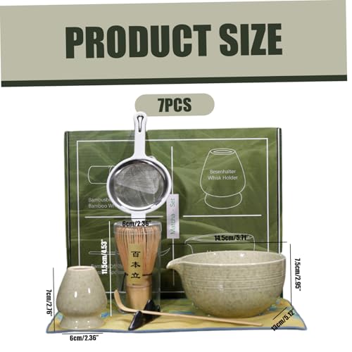 Fouet Matcha et bol céramique kit complet anti-grumeaux avec tamis 7pcs