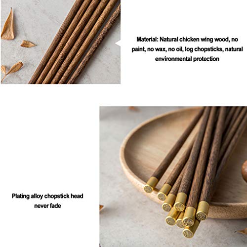 Coffret Cadeau de Baguettes réutilisables en Bois avec étui, Baguettes japonaises à Sushi, Baguettes Chinoises de Luxe en Bois Naturel, Baguettes antidérapantes, lavables au Lave-Vaisselle B