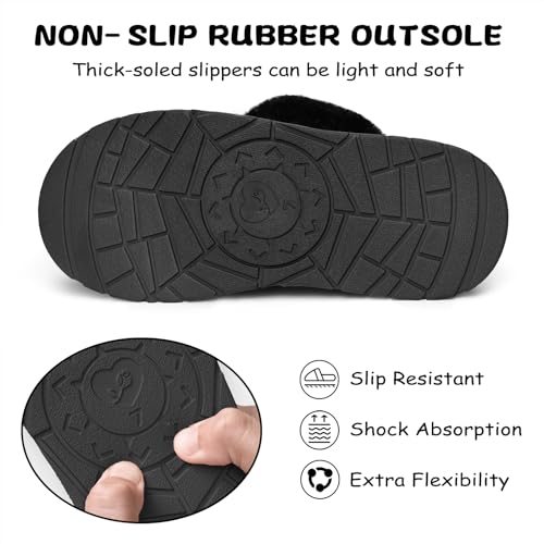 SOULROSE Women's Fuzzy Memory Foam Slippers Disquette Platform Fuzzy Comfy Cozy House Bedroom Indoor Outdoor Slippers Shoes with Non-Slip Sole Womens Gift Slippers4
