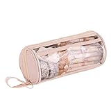 Estojo de Lápis, Estojo Organizador Escolar Transparente Kawaii Lápis Necessaire Viagem Maquiagem Higiene Cosméticos(bege)