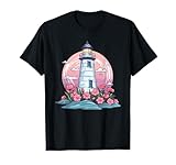 Aesthetic Lighthouse With Flowers I Lighthouse T-Shirt