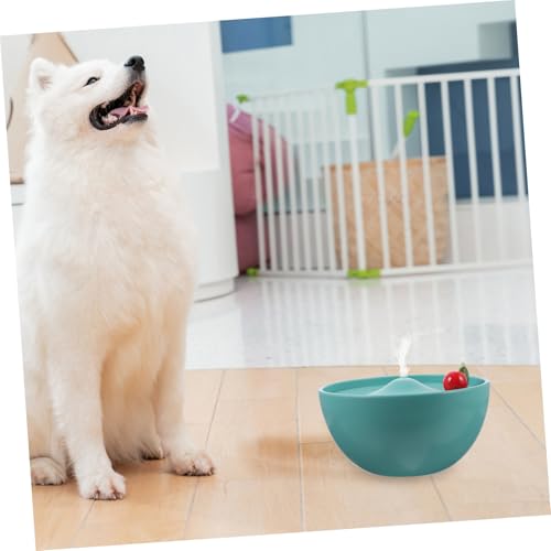 Fuente de agua para gatos cerámica automática USB verde miniatura 3