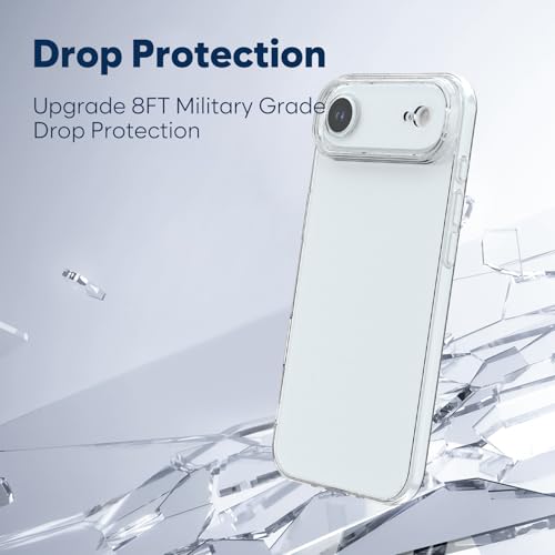 NeoBest Capa transparente para iPhone 17 Air, compatível com (Mag) (seguro), proteção militar contra quedas de 2,8 m, antiamarelamento, leve macio TPU premium resistente a arranhões, proteção de