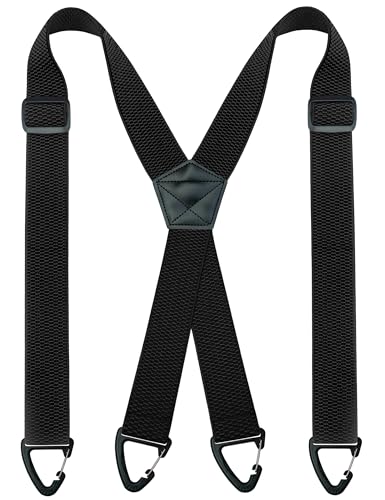 RBOCOTT Mens Hidden Black Suspender Under Clothes with 4 Snap Loop(1)