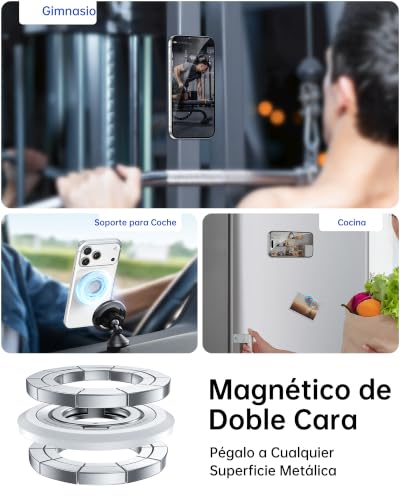 Image of SYNCWIRE Magnetic Phone Ring Holder, for MagSafe Phone Grip Stand Kickstand | 360 Rotation, Double-Sided Magnet, Cell Phone Grip Finger Holder, for iPhone 17 16 15 14 13 12 Pro Max, MagSafe Accessories