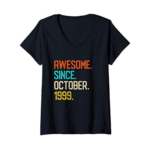 Mujer Octubre 1999 Regalo 21 Años Cumpleaños Hombre Mujer Camiseta Cuello V