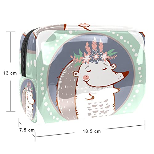 Trousse de maquillage imperméable multicolore à motif alpaga rigolo - 5