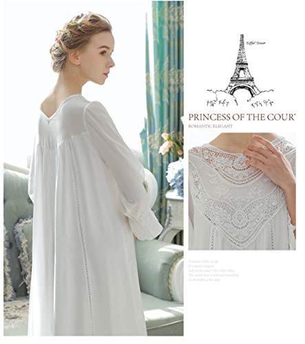 Victorian Cotton Nightgowns for Women Short Sleeve/Long Sleeve Nightdress Women Pajamas Sleep Shirt3