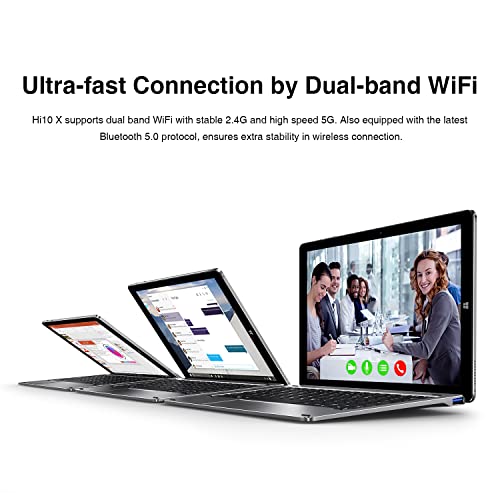 Chuwi Hi10 X, 10.1" Tablet With Keyboard And Pen, 6Gb Lpddr4 128Gb Storage, 1920X1200P 10-Point Touch Display, Intel Celeron N4120, 2 In 1 Convertible Laptop, Dual Band Wifi, Type-C, Windows 11, Gray #TOP6