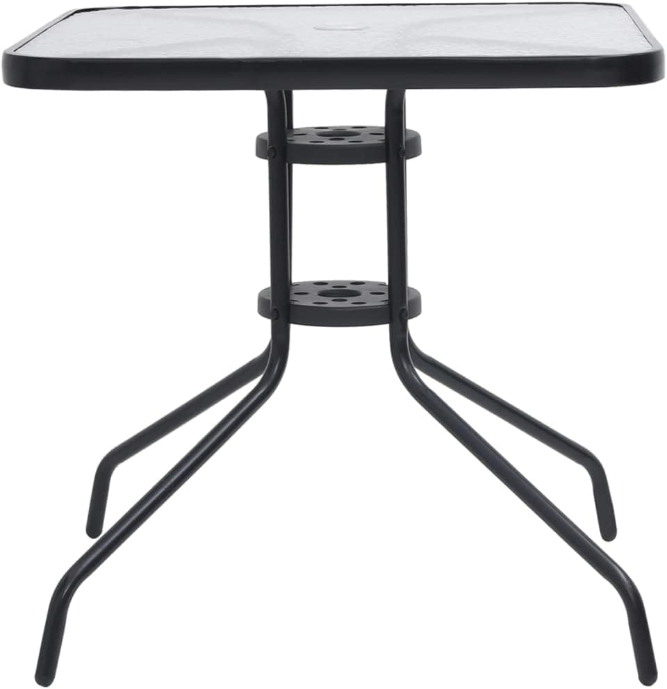 Patio Table,Outdoor Dining Table, Coffee Side Table,Outdoor Patio Furniture,Bistro Table,Balcony Table,Small Side Table,Garden Table, for Deck,Lawn,Backyard, Black 27.6"x27.6"x27.6" Steel