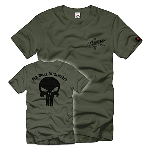T-shirt imprimé skull KSK 38755 couleur olive coupe S - 2