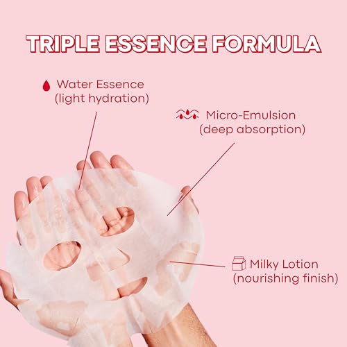 TONYMOLY I’m Red Wine Sheet Mask 10-Pack – Hydrating & Moisturizing Korean Face Masks with Red...