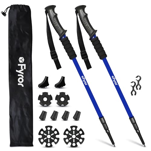 Fyror ® 2 Pcs Bastones Trekking Plegables 62-135cm. Palos Senderismo Plegables Ligeros. Incluye Bolsa y Accesorios. Bastones para Caminar, Ideales para el Camino de Santiago Fyror ® 2 Pcs Bastones Trekking Plegables 62-135cm. Palos Senderismo Plegables Ligeros. Incluye Bolsa y Accesorios. Bastones para Caminar, Ideales para el Camino de Santiago