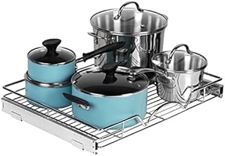 Pull-Out Shelves for Cabinets  Heavy Metal Slide-Out Drawer - Sliding for Pantry or Cabinet Perfect for Pots, Pans etc. Basket Measures 55.88 W x 43.18 D x 5.08 H Requires at Least 23 ¼ Opening