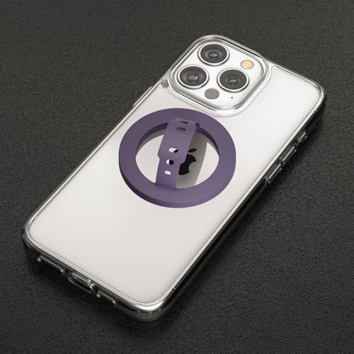 Image of RIGGEAR Soft Silicone Magnetic Phone Grip, Finger Loop Ring Holder Compatible with MagSafe iPhone Models and Magnetic Phone Cases (Purple)