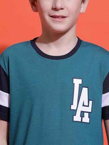 Image of Li'l Tomatoes Boys 100% Cotton Night Suit | Summer T-Shirt & Shorts Set | Soft & Breathable Sleepwear | 9-16 Years
