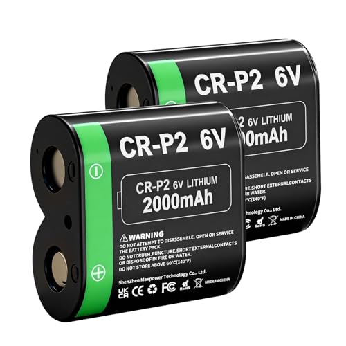 KOOAQQ CR-P2 Batteries (New Upgraded) 2000mAh 6 Volt Lithium Photo Battery Replaces 223A 2CR-P2 EL223AP and DL223A 2-Pack