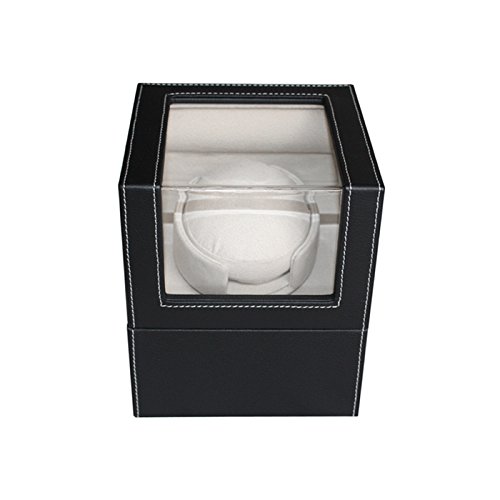 Designetsamaison Boite à Montres Remontoir Automatique Noire en Simili (PU)