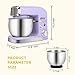 Stand Mixer, Kitchen in the box 3.2Qt Small Electric Food Mixer,6 Speeds Portable Lightweight Kitchen Mixer for Daily Use with Egg Whisk,Dough Hook,Flat Beater (Purple)