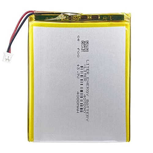 Liter energybattery 3.7V Lipo Battery 4000mAh Rechargeable Lithium ion Polymer Battery 407090 with JST Connector