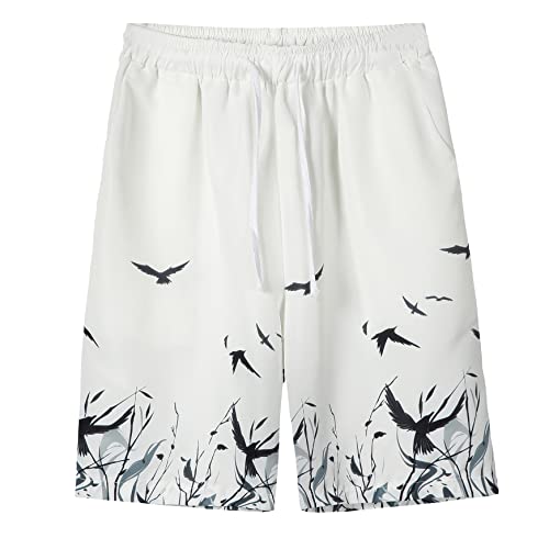 Image of PRIJOUHE Mens Kimono Set Japanese Haori & Shorts 2 Piece Summer Outfits