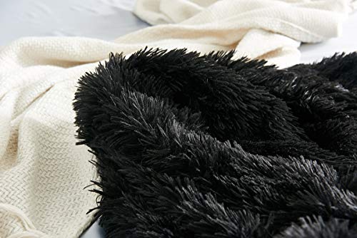 Coiza Body Pillow Cover, Big Plush Shaggy Luxury Ultra Soft Body Pillowcase With Zipper, Throw Body Pillow Cases For Body Pillow (Black, 21 * 54Inch) #TOP3