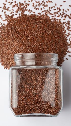 Image of Earthy Eats Flax Seeds 1000g - Alsi Seeds | Flax Seeds for Hair Growth | Raw Seeds for Eating | Source of Iron & Dietary Fibre | Rich in Protein (Pack of 1)