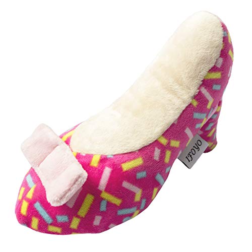 IFOYO Simulation Squeaky Plush Dog Toys, High Heels Shaped Dog Chew Toy with a Squeakers for Small Medium Large Dogs Molar Teeth Cleaning Toy, Washable(High Pink)