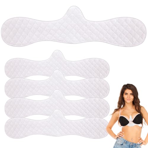 Boyiee 4 Pcs Reusable Cotton Bra Liners Under Bra Liners to Absorb Sweat Under Breasts Sweat Absorber Pads
