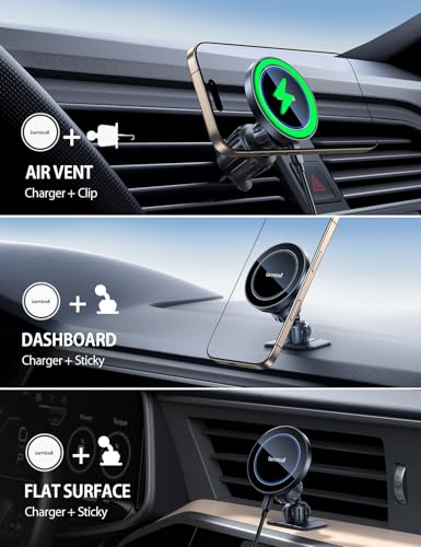 Lamicall 15W MagSafe Wireless Car Mount Charger — view 3